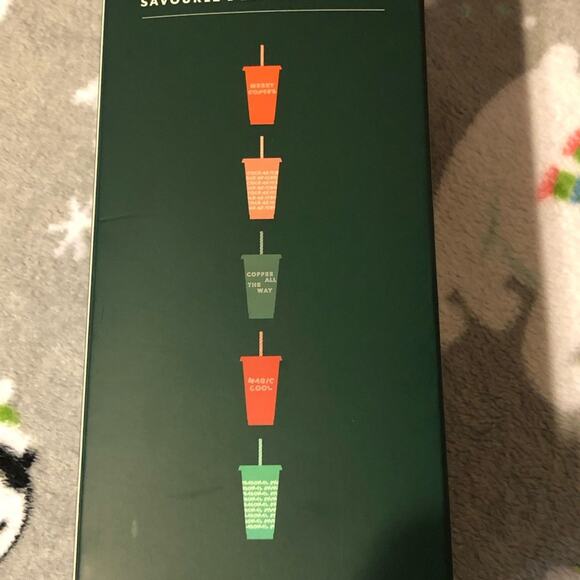Starbucks Limited Edition 2019 Holiday Reuseable Cold Cup Gift Set 5 | 24oz cups - Picture 4 of 5
